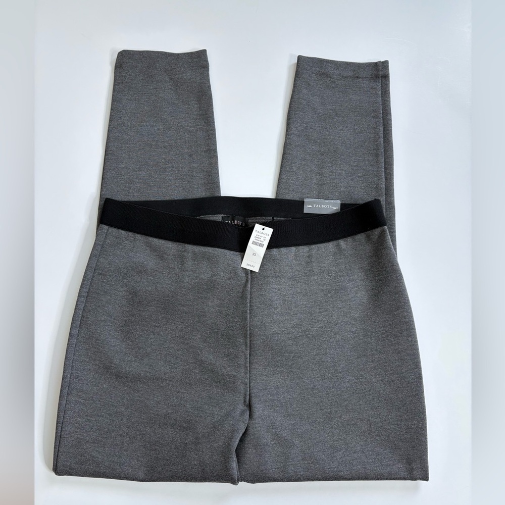 Talbots SoHo Ankle Pants Pull On Gray New with Tags Size 10